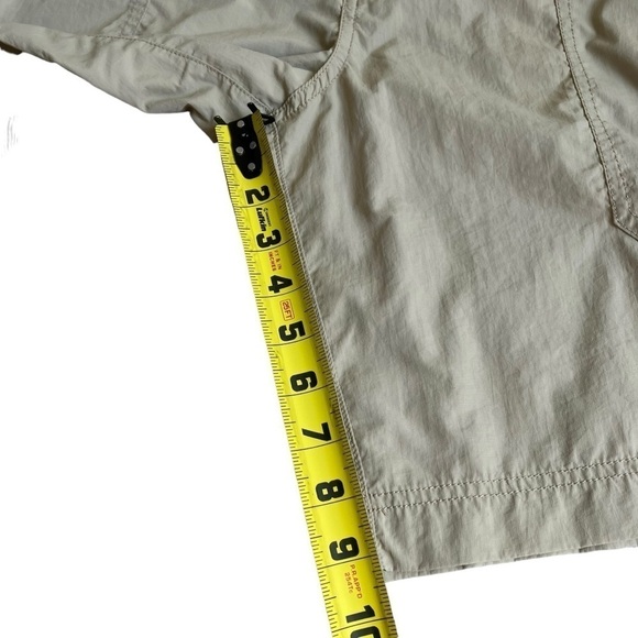 Chaps Flat Front Nylon Safari Shorts Zip Cargo Pockets Built-in Belt Tan Sz 42 - Picture 11 of 15